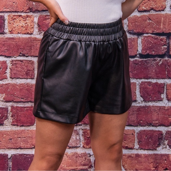 Faux Leather Shorts - Picture 1 of 4